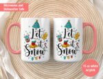 Let it Snow Christmas Ceramic Mug - Image 5